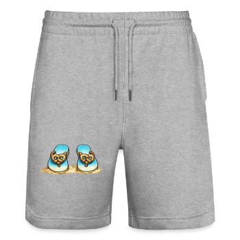 Blue Pretzel Bow Beach Flip-Flops - Stanley/Stella Unisex Bio Joggingshorts Trainer  - Grau meliert - Vorne - Nik (191cm) & Marisol (170cm)
