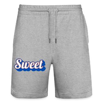Sweet Retro Schriftzug Vintage - Stanley/Stella Unisex Bio Joggingshorts Trainer  - Grau meliert - Vorne - Nik (191cm) & Marisol (170cm)
