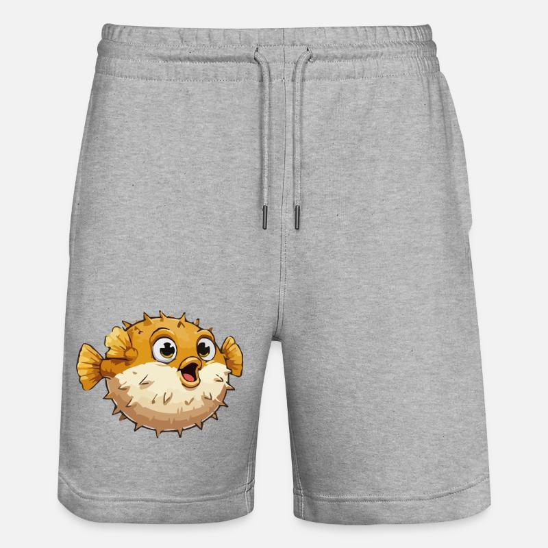 Bande dessinée du poisson-globe - Short de jogging bio TRAINER Stanley/Stella unisexe - gris chiné