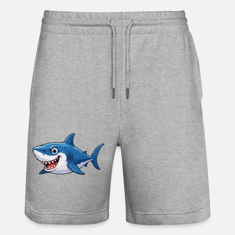 Shark Comic - Short de jogging bio TRAINER Stanley/Stella unisexe - gris chiné