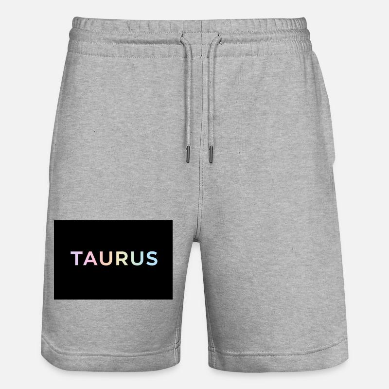 Taurus Gradient Typography - Stanley/Stella Trainer Unisex Organic Jogging Shorts - heather grey