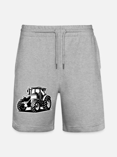 Traktor / Trecker / Schlepper (2-farbig) - Stanley/Stella Unisex Bio Joggingshorts Trainer  - Grau meliert