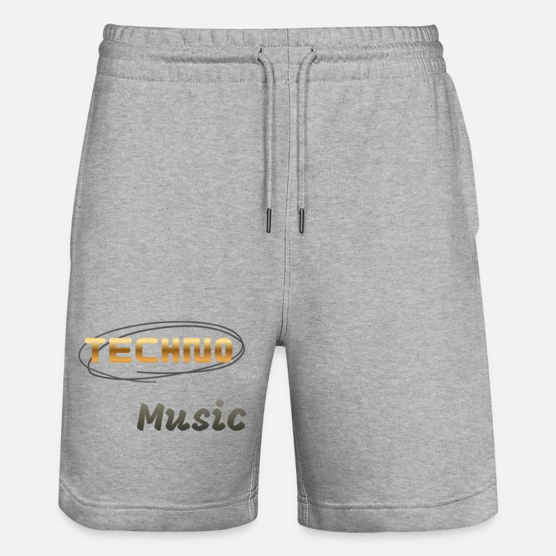 Musique techno - Short de jogging bio TRAINER Stanley/Stella unisexe - gris chiné