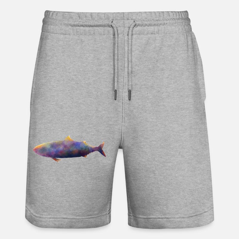 mackerel - Stanley/Stella Trainer Unisex Organic Jogging Shorts - heather grey