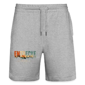 Entdecke Schwarzwald Landschaft - Stanley/Stella Unisex Bio Joggingshorts Trainer  - Grau meliert - Vorne - Nik (191cm) & Marisol (170cm)