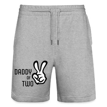 Daddy Of Two (Daddy / Father / Victory / POS 2C) - Stanley/Stella Trainer Unisex Organic Jogging Shorts - heather grey - Front - Nik (191cm) & Marisol (170cm)