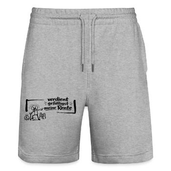 Verdient gefälligst meine Rente! - Stanley/Stella Unisex Bio Joggingshorts Trainer  - Grau meliert - Vorne - Nik (191cm) & Marisol (170cm)