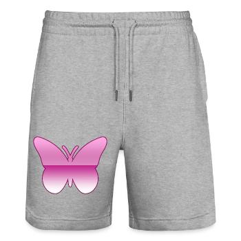 Papillon - Short de jogging bio TRAINER Stanley/Stella unisexe - gris chiné - Devant - Nik (191cm) & Marisol (170cm)