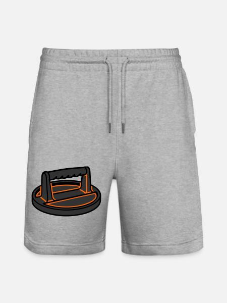 Burger Press Smashburger Grilling Food Truck - Stanley/Stella Trainer Unisex Organic Jogging Shorts - heather grey