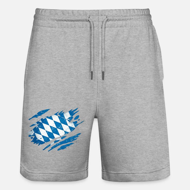 Bavière Drapeau bavarois - Short de jogging bio TRAINER Stanley/Stella unisexe - gris chiné