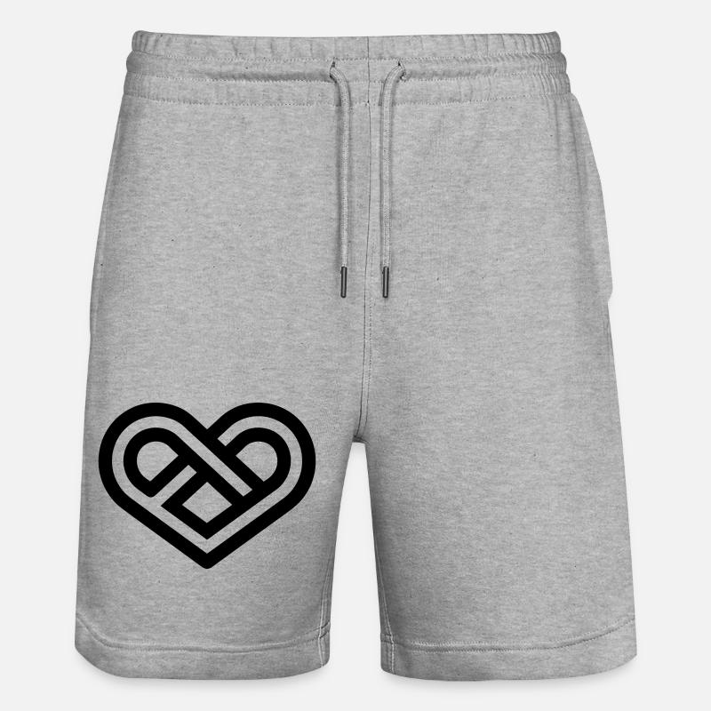 Infinite Heart - Stanley/Stella Trainer Unisex Organic Jogging Shorts - heather grey