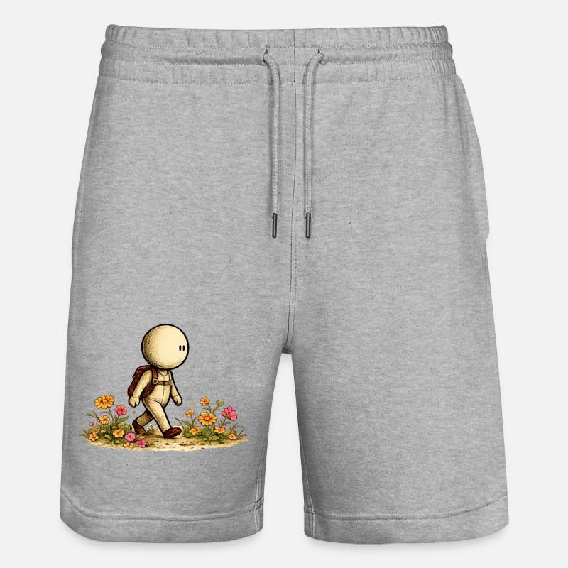 Der kleine Gedanke | Wanderer - Stanley/Stella Unisex Bio Joggingshorts Trainer  - Grau meliert