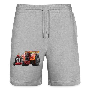 Tractor Pulling // Illustration - Stanley/Stella Unisex Bio Joggingshorts Trainer  - Grau meliert - Vorne - Nik (191cm) & Marisol (170cm)