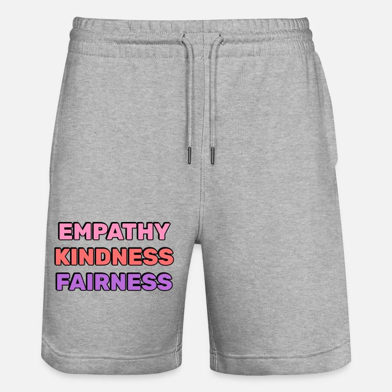 Empathie, Freundlichkeit, Fairness, - Stanley/Stella Unisex Bio Joggingshorts Trainer - Grau meliert