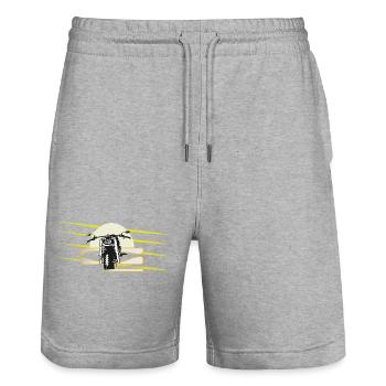 Motorrad Chopper - Stanley/Stella Unisex Bio Joggingshorts Trainer  - Grau meliert - Vorne - Nik (191cm) & Marisol (170cm)
