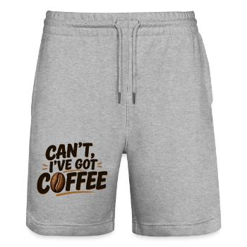 Can't, I've Got Coffee - Short de jogging bio TRAINER Stanley/Stella unisexe - gris chiné - Devant - Nik (191cm) & Marisol (170cm)