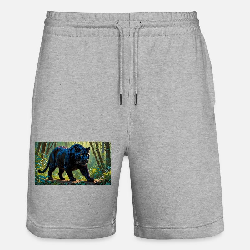 Panthère noire - Short de jogging bio TRAINER Stanley/Stella unisexe - gris chiné