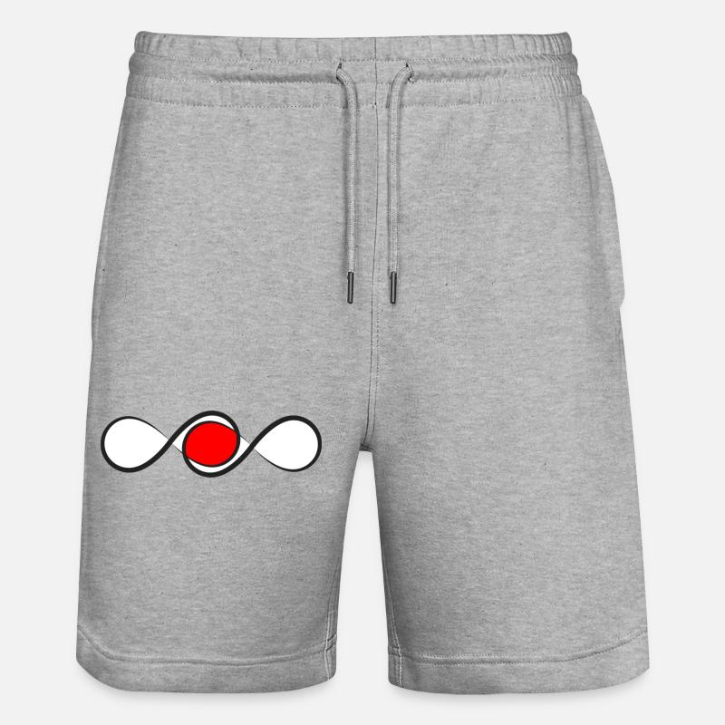 Ligne éternelle avec accent rouge - Short de jogging bio TRAINER Stanley/Stella unisexe - gris chiné