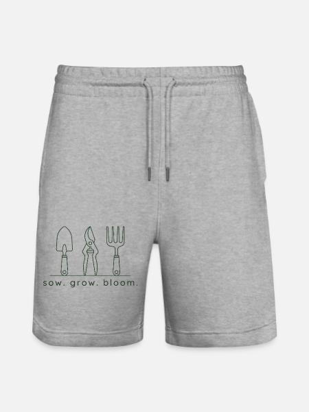 Sowing Growing Blooming – Gardening Tools - Stanley/Stella Trainer Unisex Organic Jogging Shorts - heather grey
