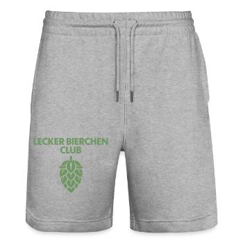 Lecker Bierchen Club - Lecker Bierchen - Bier - Stanley/Stella Unisex Bio Joggingshorts Trainer  - Grau meliert - Vorne - Nik (191cm) & Marisol (170cm)