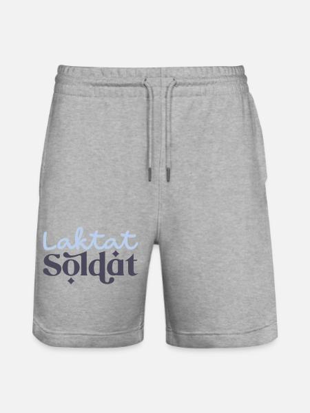 Lactate Soldier Motif - Stanley/Stella Trainer Unisex Organic Jogging Shorts - heather grey