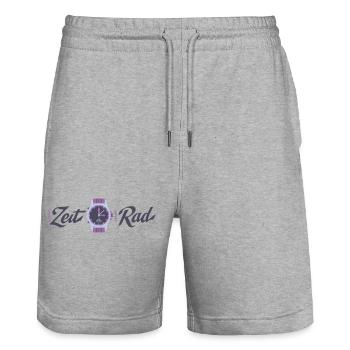 TimeWheel Clock with Bicycle Graphic - Stanley/Stella Trainer Unisex Organic Jogging Shorts - heather grey - Front - Nik (191cm) & Marisol (170cm)