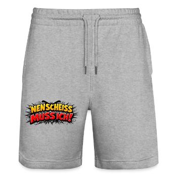 Nen Scheiss Muss Ich - Stanley/Stella Unisex Bio Joggingshorts Trainer  - Grau meliert - Vorne - Nik (191cm) & Marisol (170cm)