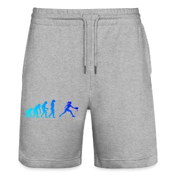 Pickleball tournament design for pickleball game fans - Stanley/Stella Trainer Unisex Organic Jogging Shorts - heather grey - Front - Nik (191cm) & Marisol (170cm)