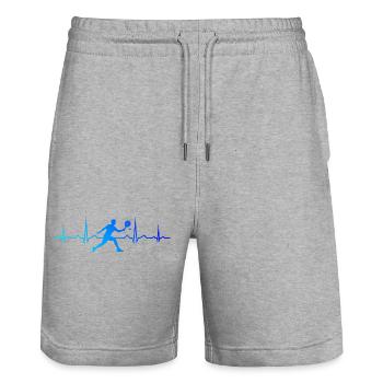 Padel Beginner Gift Idea for Padel Coach Fans - Stanley/Stella Trainer Unisex Organic Jogging Shorts - heather grey - Front - Nik (191cm) & Marisol (170cm)