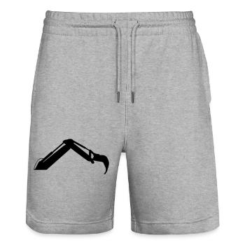 Baggerarm – Grabekraft - Stanley/Stella Unisex Bio Joggingshorts Trainer  - Grau meliert - Vorne - Nik (191cm) & Marisol (170cm)