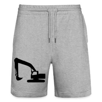 Baggerleistung – Bauzeit - Stanley/Stella Unisex Bio Joggingshorts Trainer  - Grau meliert - Vorne - Nik (191cm) & Marisol (170cm)