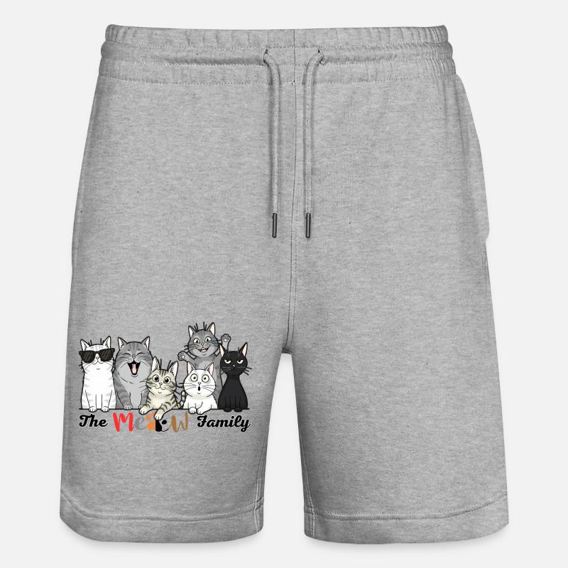 La Tribu des Chats Joyeux - Short de jogging bio TRAINER Stanley/Stella unisexe - gris chiné
