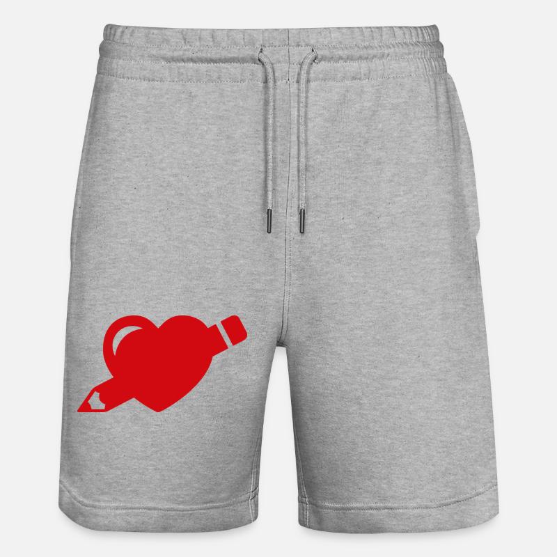 Design Love - Stanley/Stella Trainer Unisex Organic Jogging Shorts - heather grey
