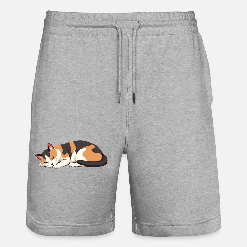 chat endormi - Short de jogging bio TRAINER Stanley/Stella unisexe - gris chiné
