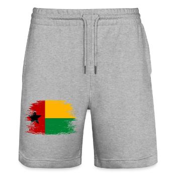 Guinea_Bissau_Flagge_used - Short de jogging bio TRAINER Stanley/Stella unisexe - gris chiné - Devant - Nik (191cm) & Marisol (170cm)