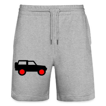 Voiture - Short de jogging bio TRAINER Stanley/Stella unisexe - gris chiné - Devant - Nik (191cm) & Marisol (170cm)