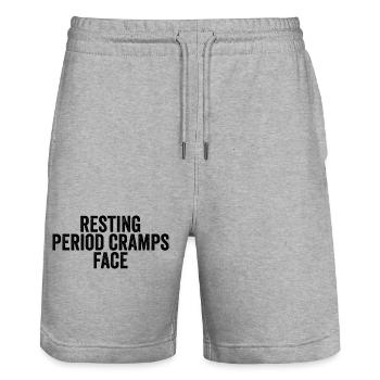 Regelschmerzen in Ruhe – Lustige Gesichtsausdrücke - Stanley/Stella Unisex Bio Joggingshorts Trainer  - Grau meliert - Vorne - Nik (191cm) & Marisol (170cm)