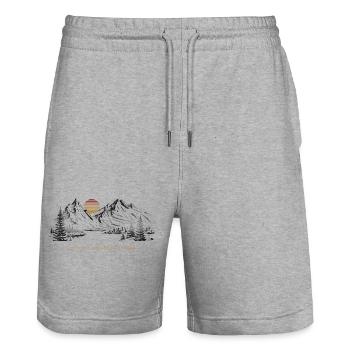 My home is in the mountains - Stanley/Stella Trainer Unisex Organic Jogging Shorts - heather grey - Front - Nik (191cm) & Marisol (170cm)