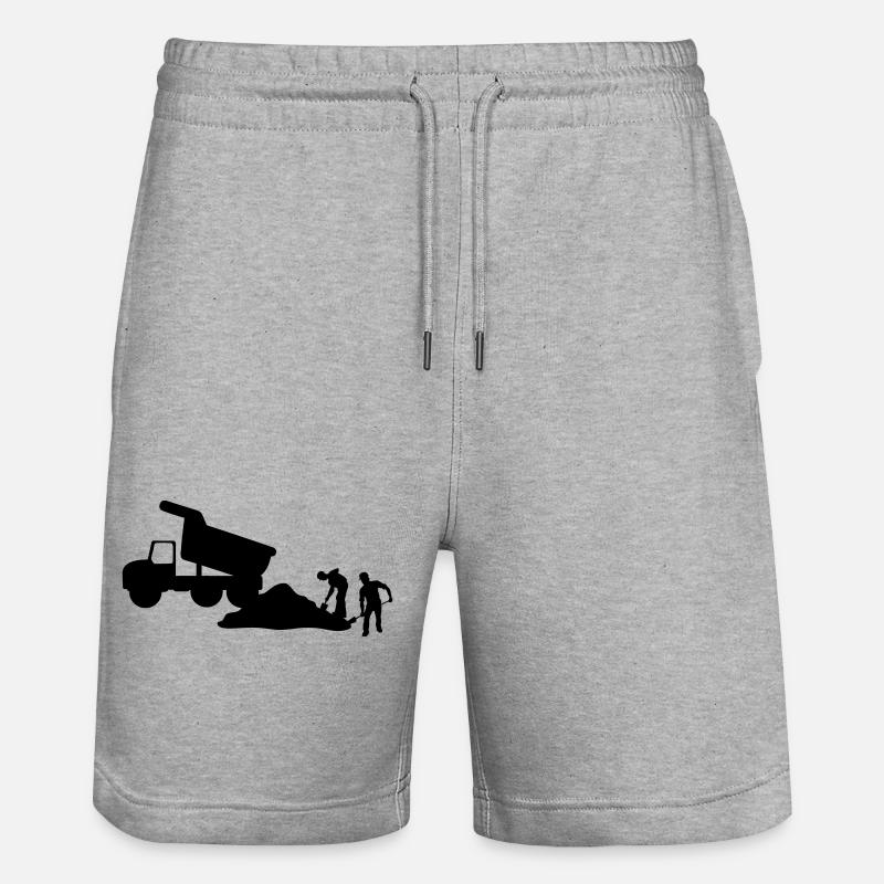 Bauteam – Baggerteam - Stanley/Stella Unisex Bio Joggingshorts Trainer - Grau meliert