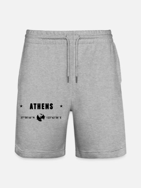 Athènes Grèce Coordonnées Planète Terre - Short de jogging bio TRAINER Stanley/Stella unisexe - gris chiné