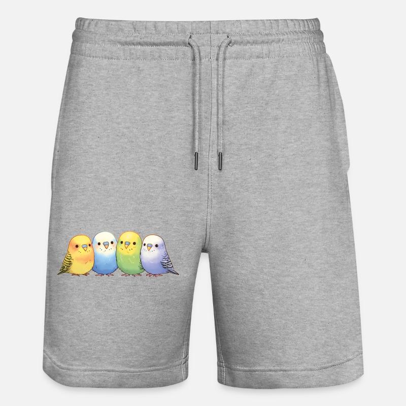 Budgie group - Stanley/Stella Trainer Unisex Organic Jogging Shorts - heather grey