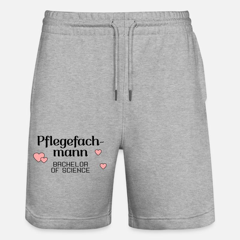 Pflegefachmann Studium Abschluss - Stanley/Stella Unisex Bio Joggingshorts Trainer - Grau meliert