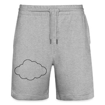 Cloud outline - Stanley/Stella Trainer Unisex Organic Jogging Shorts - heather grey - Front - Nik (191cm) & Marisol (170cm)