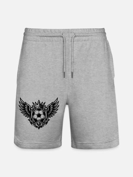 Fussball Wappen Krone Royal - Stanley/Stella Unisex Bio Joggingshorts Trainer  - Grau meliert