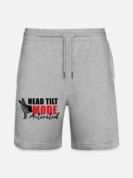 Schäfi Silhouette - Head Tilt linear Schäferhund - Stanley/Stella Unisex Bio Joggingshorts Trainer - Grau meliert