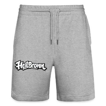 Heilbronn Graffiti Logo Tee - Stanley/Stella Unisex Bio Joggingshorts Trainer  - Grau meliert - Vorne - Nik (191cm) & Marisol (170cm)