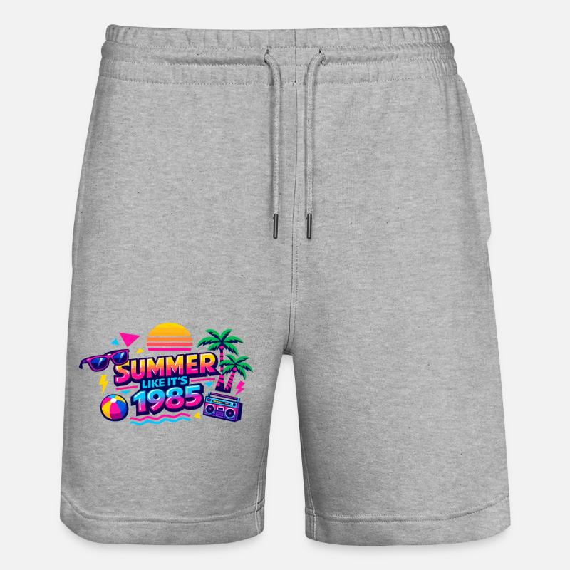 Été 1985 Retro Neon - Short de jogging bio TRAINER Stanley/Stella unisexe - gris chiné