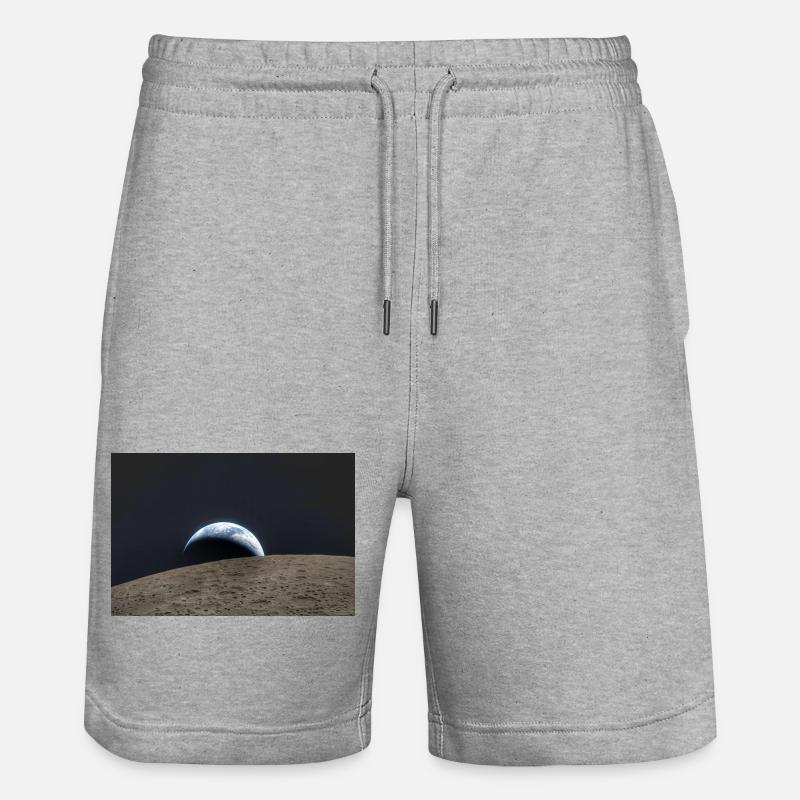 Terre sur la surface lunaire - Short de jogging bio TRAINER Stanley/Stella unisexe - gris chiné