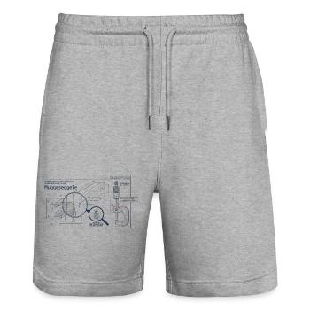 Muggeseggele - Schwäbiche Masseinheit - Stuttgart - Stanley/Stella Unisex Bio Joggingshorts Trainer  - Grau meliert - Vorne - Nik (191cm) & Marisol (170cm)