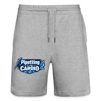 Pipetting is my Cardio - Stanley/Stella Unisex Bio Joggingshorts Trainer  - Grau meliert - Vorne - Nik (191cm) & Marisol (170cm)